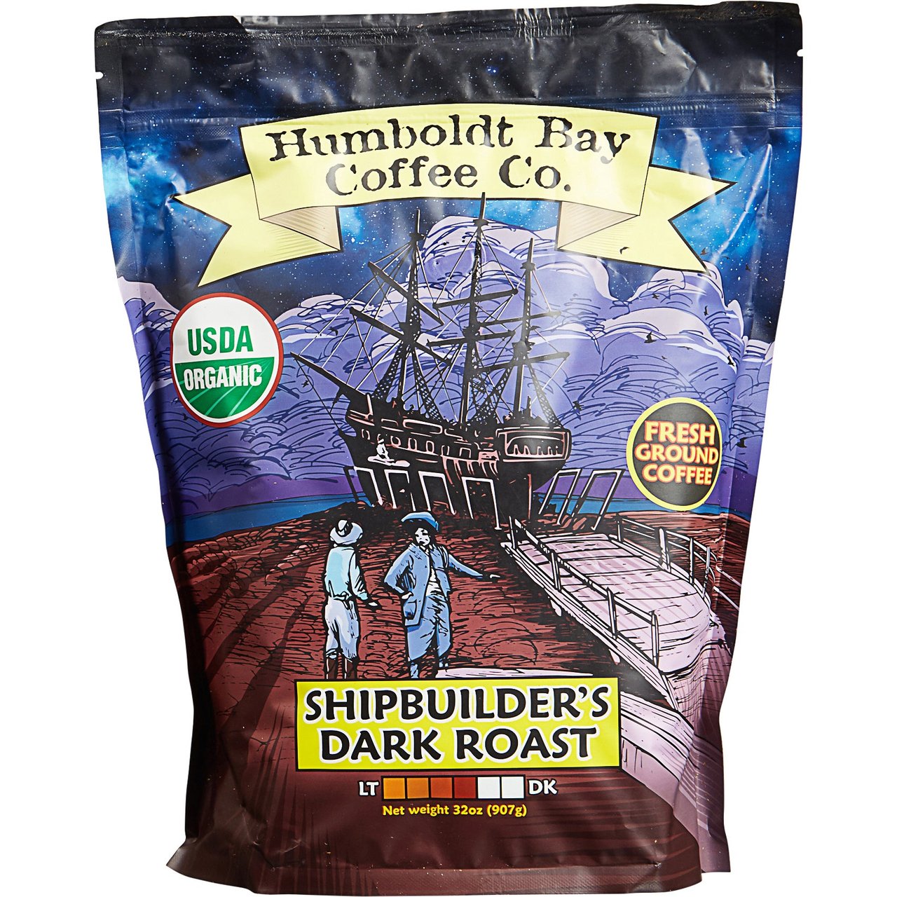 Humboldt Bay Coffee Organic Dark Roast Shipbuilder Blend, 2 lbs - Image 1
