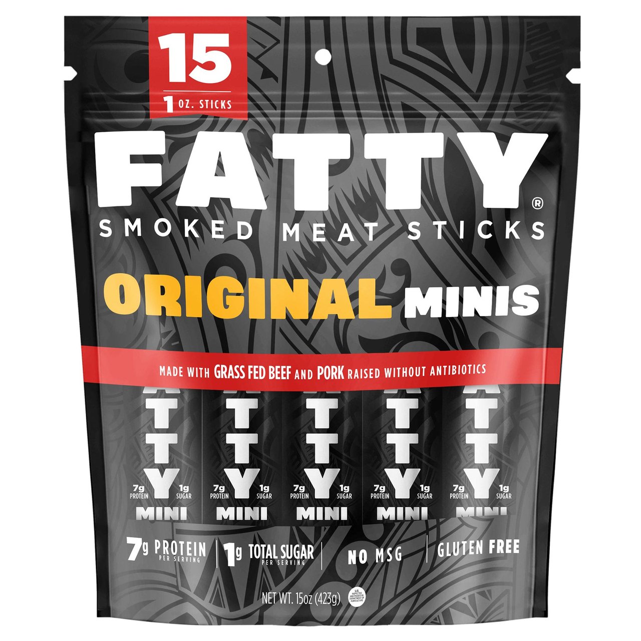 Fatty Mini Meat Sticks Original 15 CT - Image 1