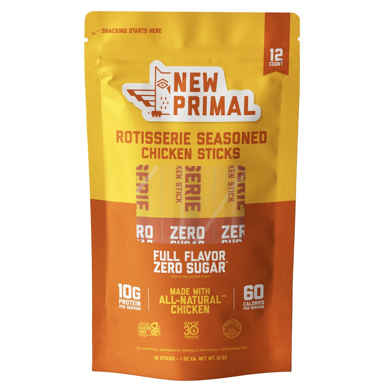 The New Primal Rotisserie Chicken Sticks, 12 x 1 oz - Image 1