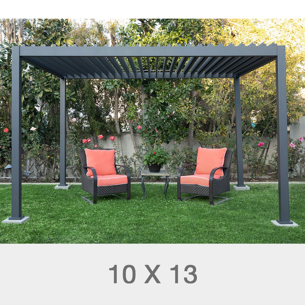 Sorara Mirador 10' x 13' Louvered Aluminum Pergola - Image 1
