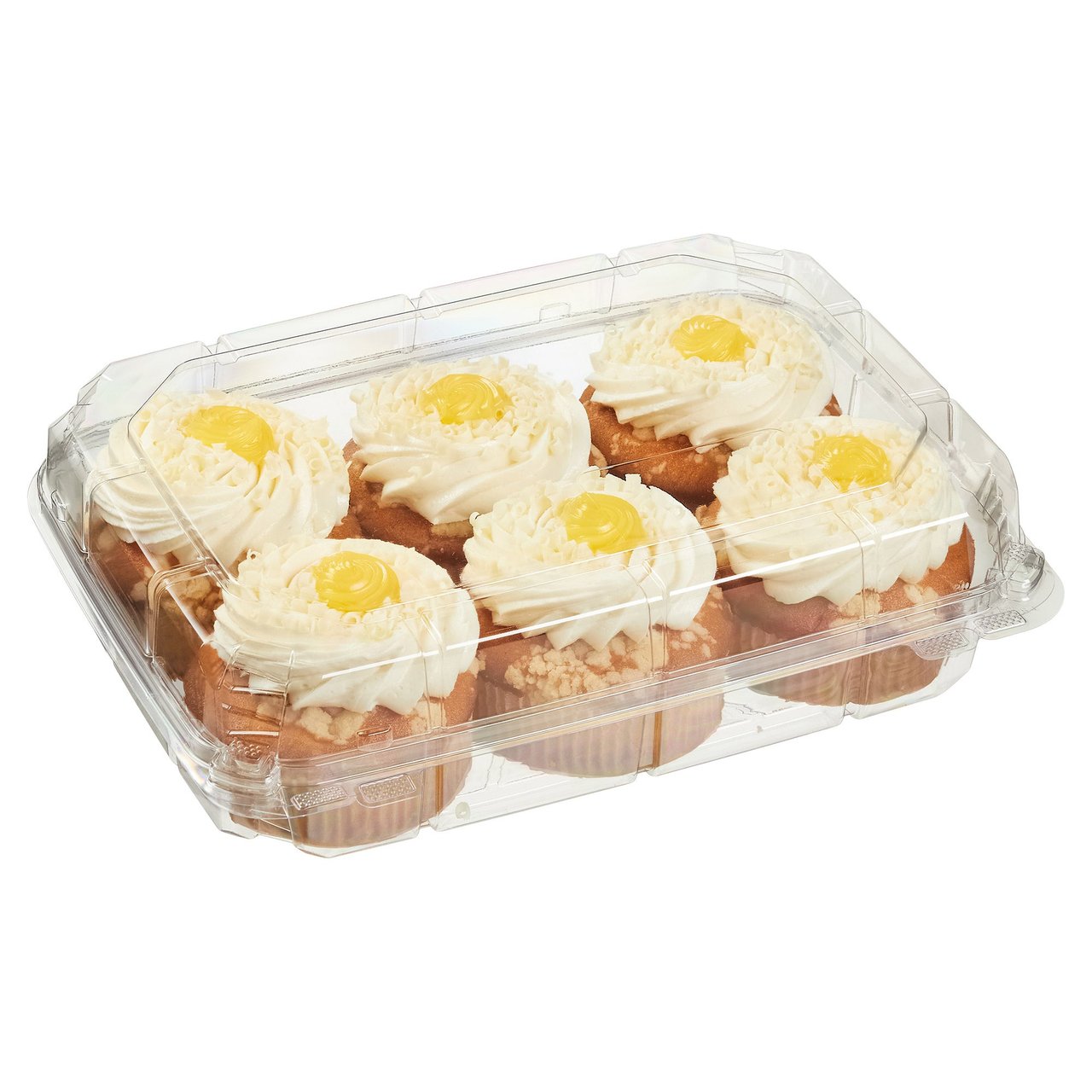 Mini Lemon Cakes with Buttercream Icing 6 Pack - Image 1