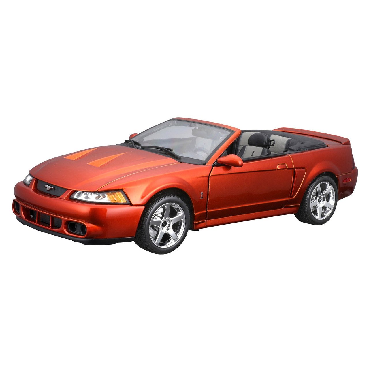 Maisto 1:18 2003 Ford SVT Mustang Cobra Die-Cast Model, Metallic Orange - Image 1