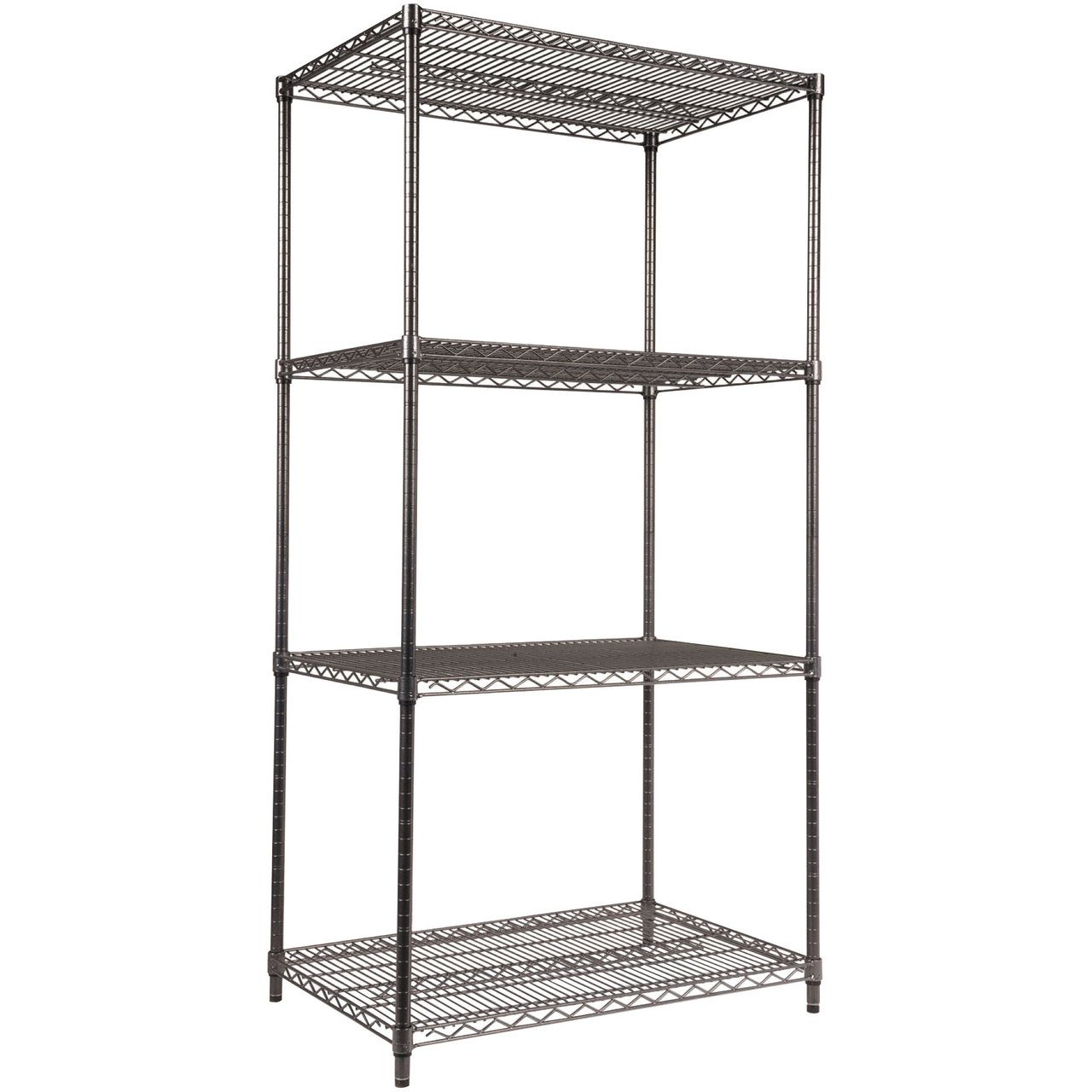 Alera 4-Shelf Industrial Wire Shelving Starter Kit, 36"W x 24"D x 72"H, Black Anthracite (ALESW503624BA)