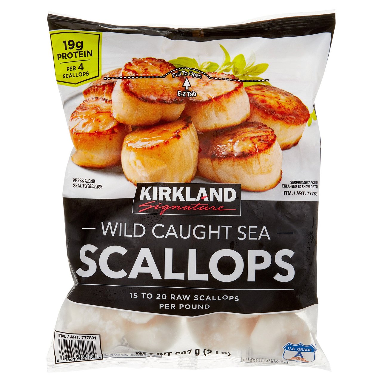 Kirkland Signature 15/20 CT Raw Scallops 2 lbs - Image 1
