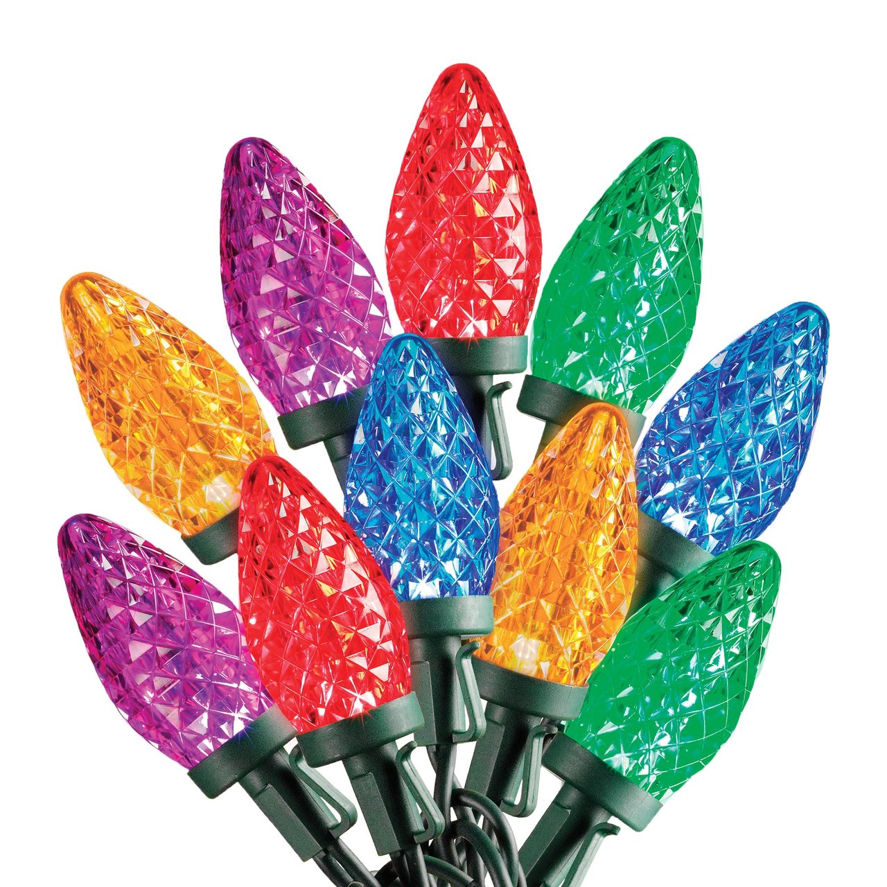 Sylvania Stay-Lit C9 Faceted Dual Color LED Lights, 100 Count - Image 1
