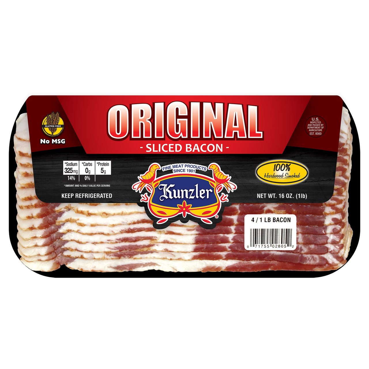 Kunzler Sliced Bacon (4 lbs) - Image 1