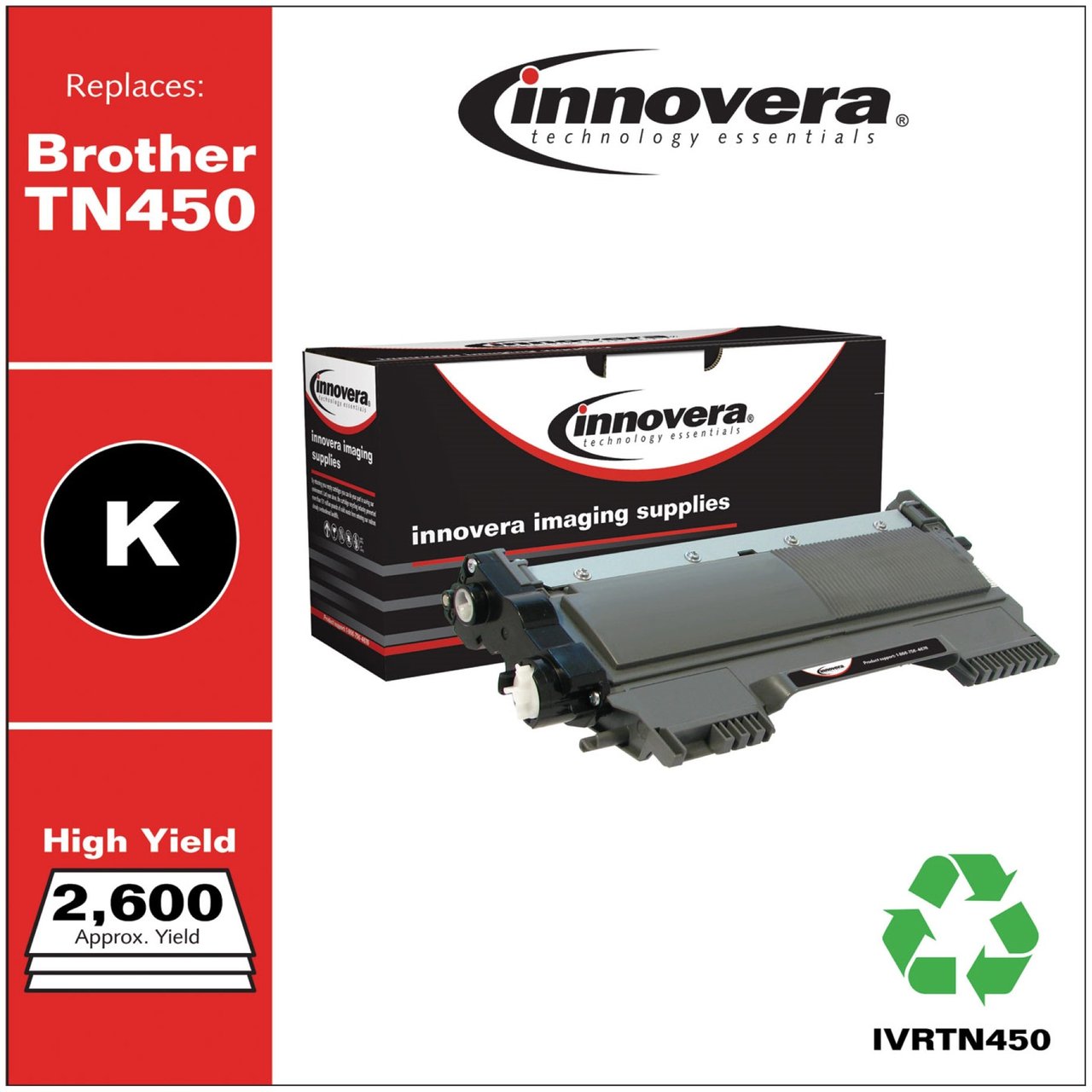 Innovera Remanufactured Black High-Yield Toner Cartridge IVRTN450