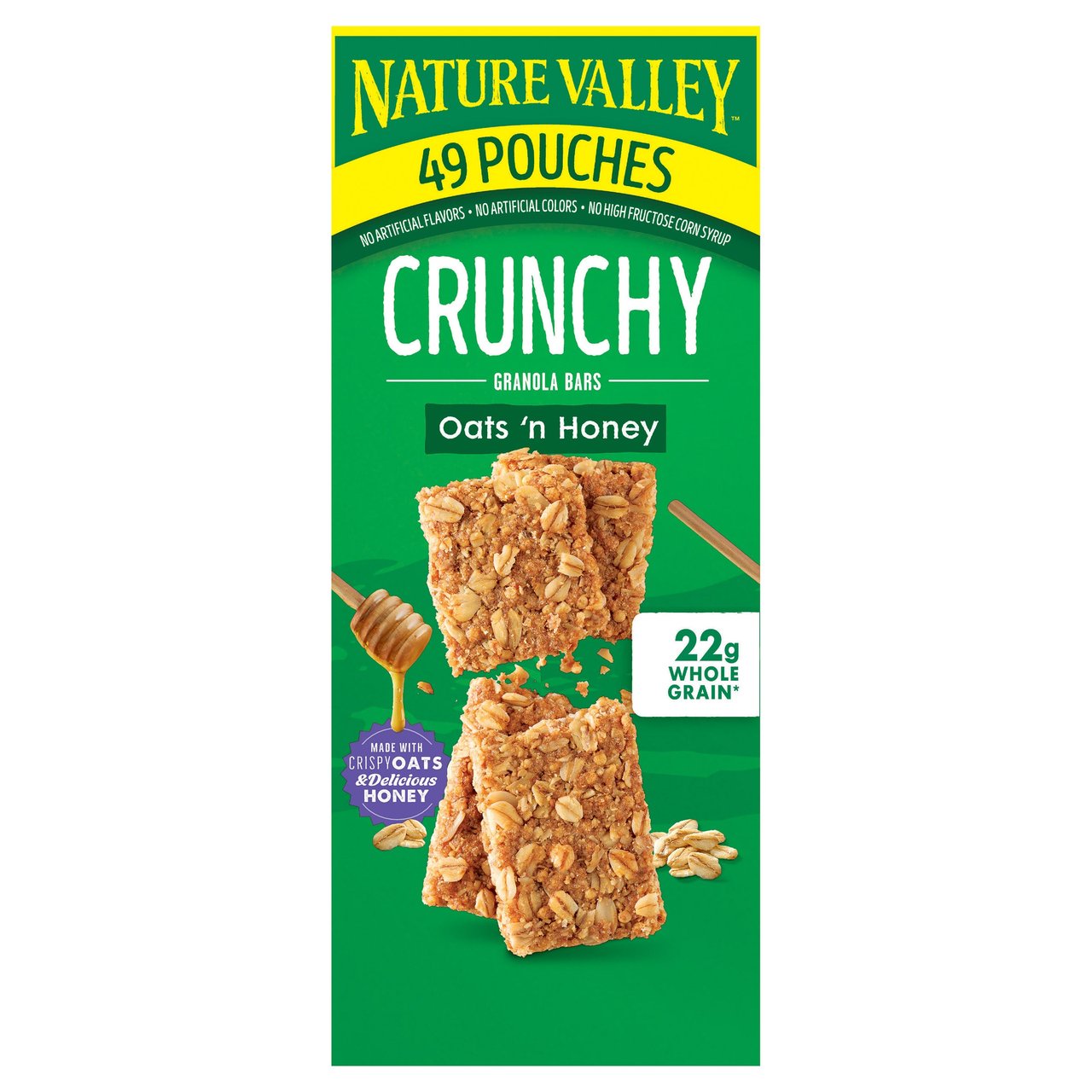 Nature Valley Oats 'n Honey Crunchy Granola Bars, 49 Pouches, 1.49 oz Each - Image 1