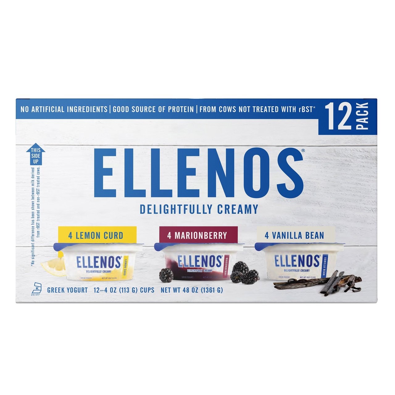 Ellenos Greek Yogurt Variety Pack, 12 x 4 oz - Image 1