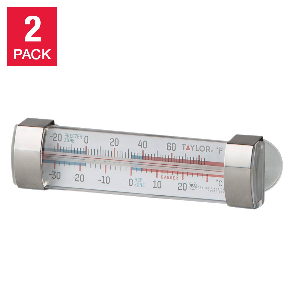 Taylor Fridge/Freezer Thermometer Set, 2-Pack, NSF Certified