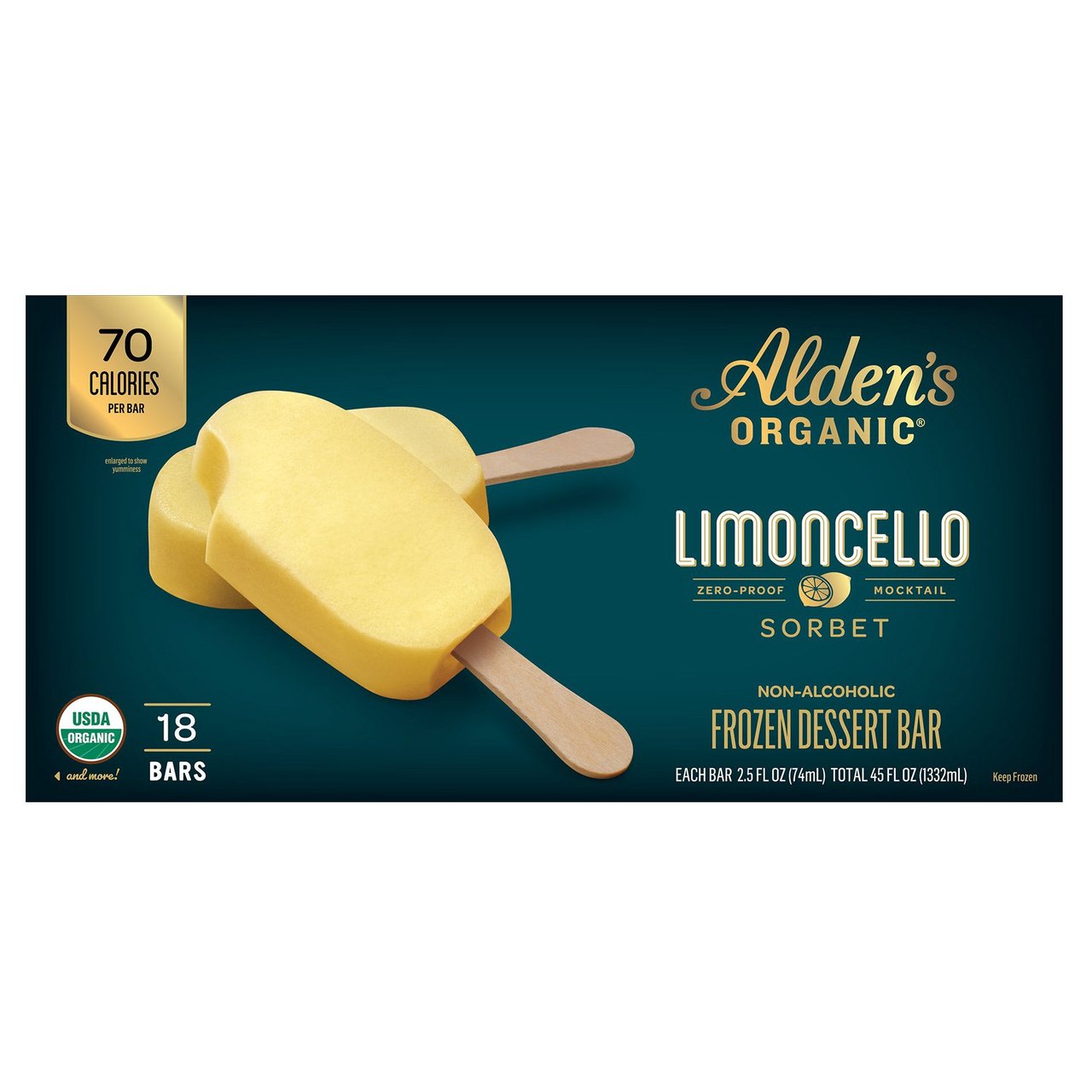 Alden's Organic Limoncello Sorbet Bar 18 CT 45 oz - Image 1