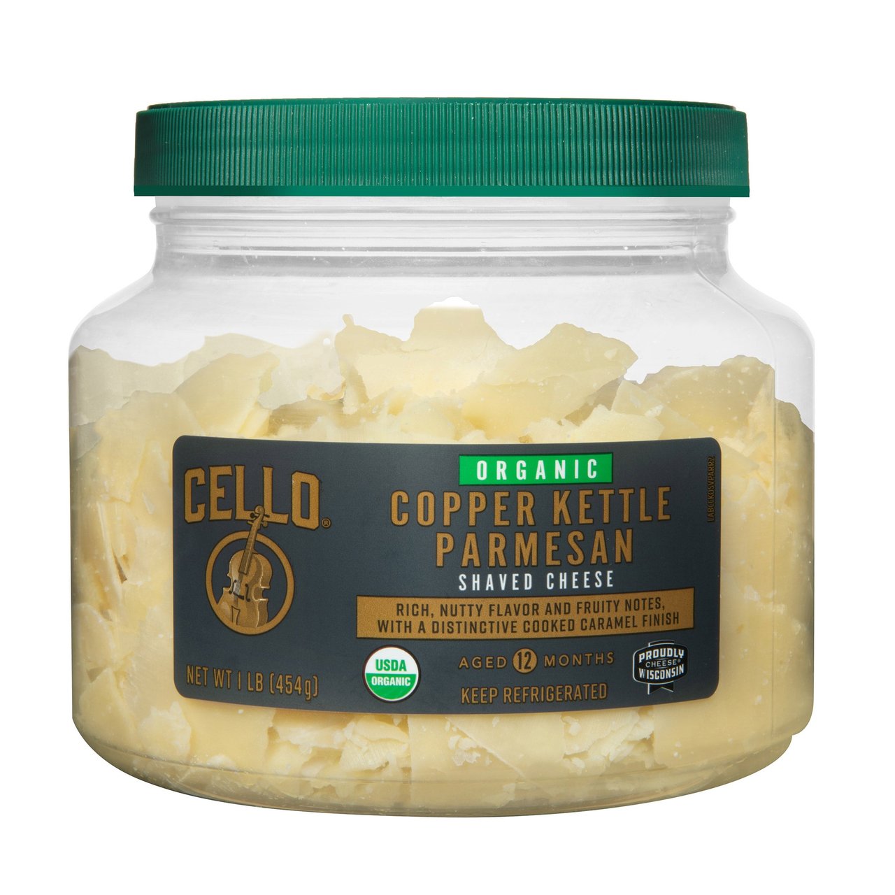 Cello Copper Kettle Organic Shaved Parmesan, 1 lb - Image 1