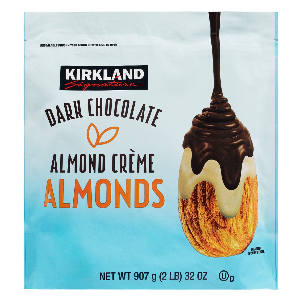 Kirkland Signature Dark Chocolate Almond Crème Almonds 32 Ounce Bag - Image 1