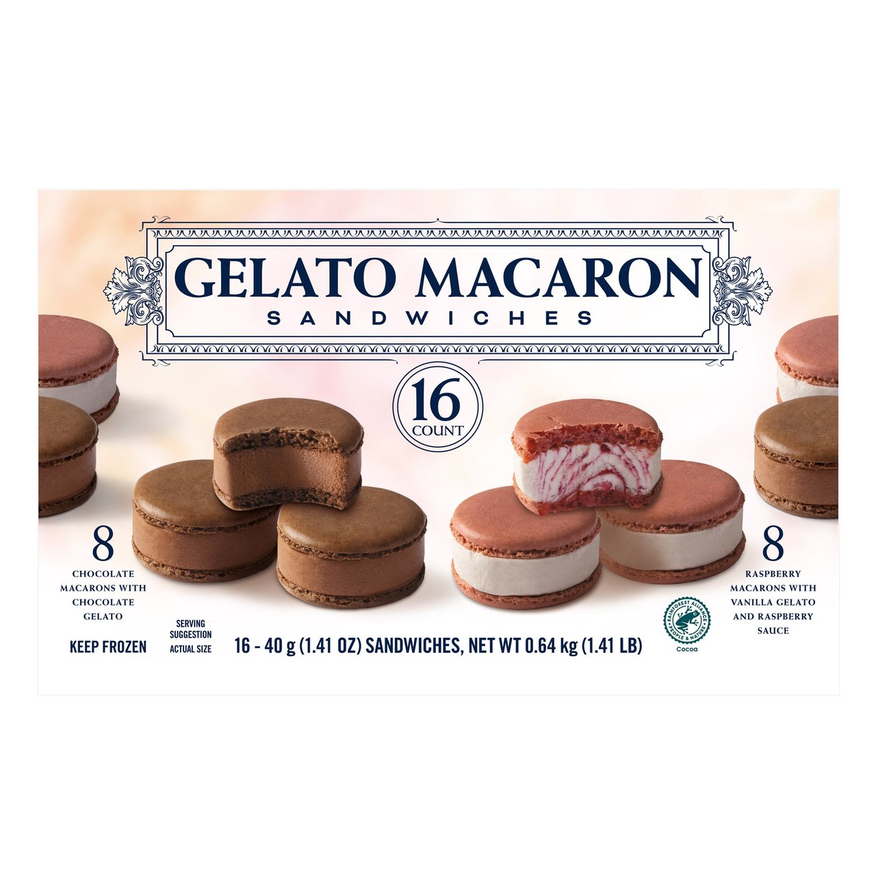 Gelato Macaron Sandwiches 16/1.4 oz (1.4 lbs) - Image 1