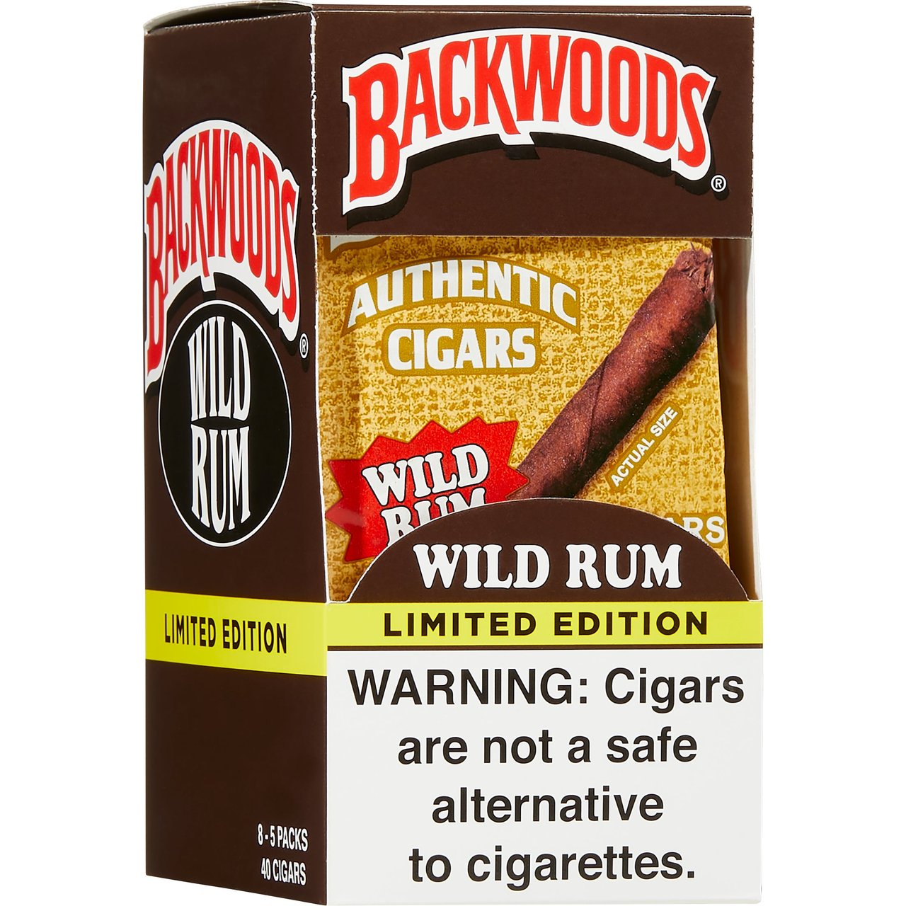 Backwoods Wild Rum Cigars 8 Packs of 5