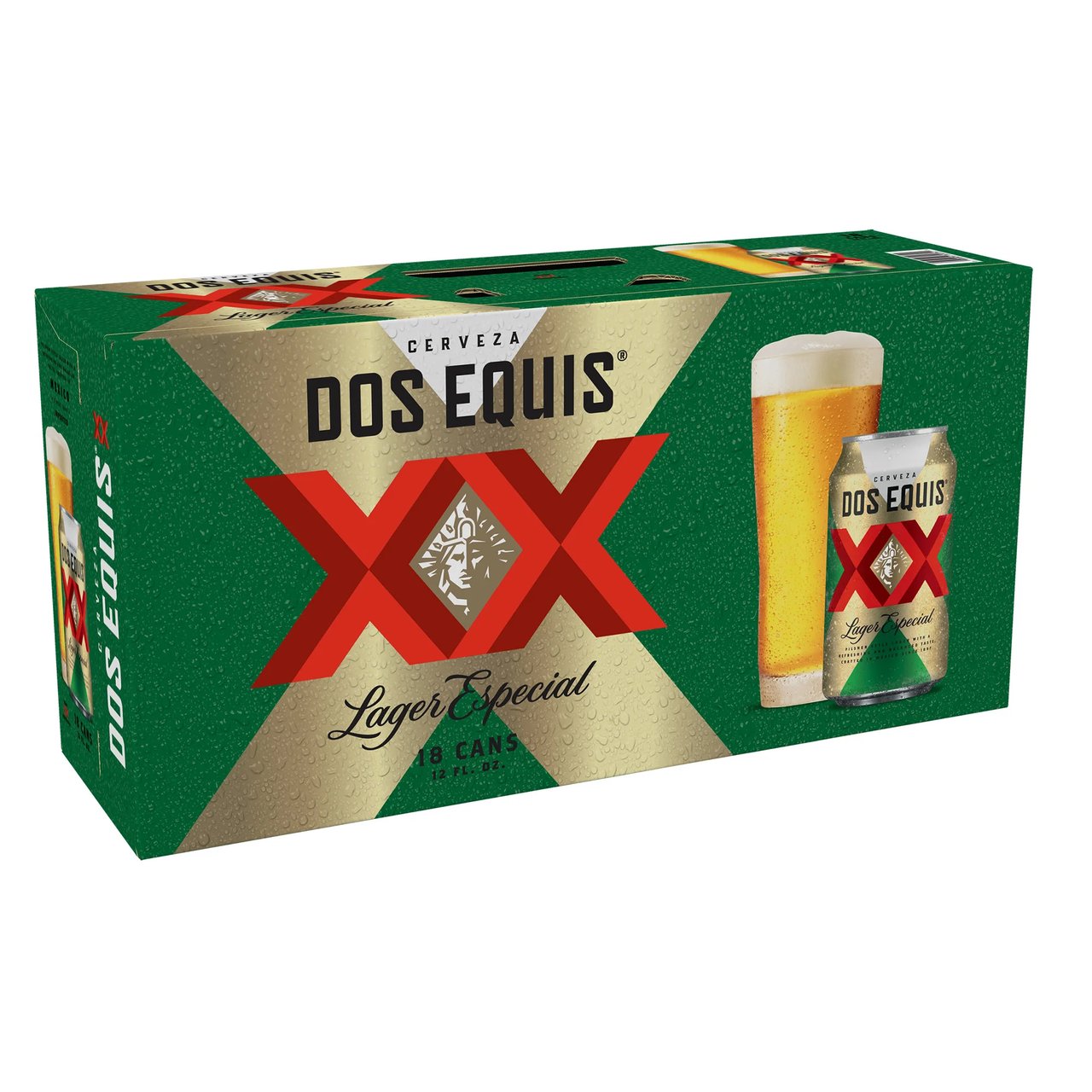 Dos Equis Lager Especial Mexico Import, 18/12 oz Cans - Image 1