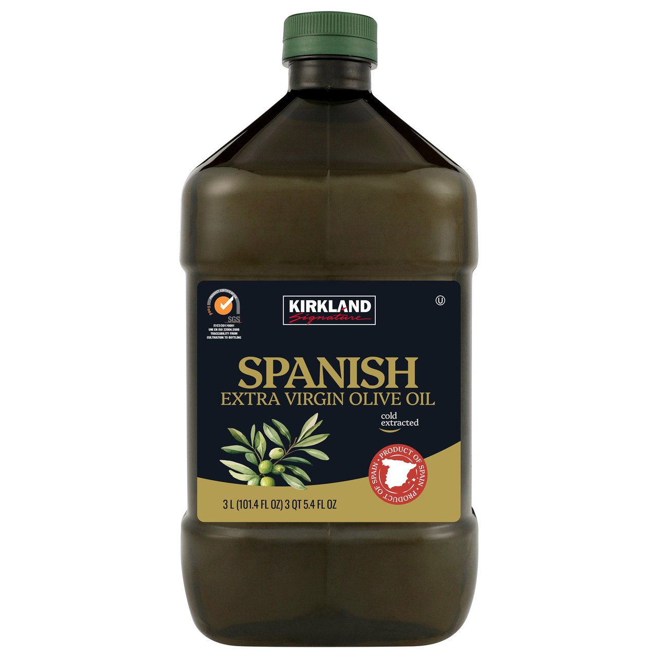 Kirkland Signature 100% Spanish Extra Virgin Olive Oil, 3 L (101.44 FL OZ) - Image 1