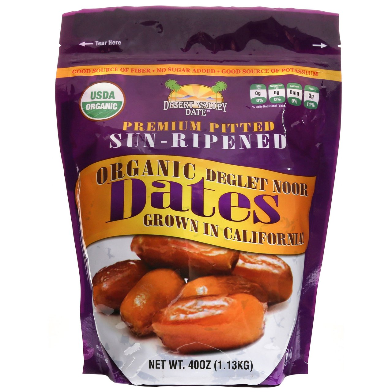 Desert Valley Date Organic Deglet Noor Pitted Dates, 40 oz - Image 1