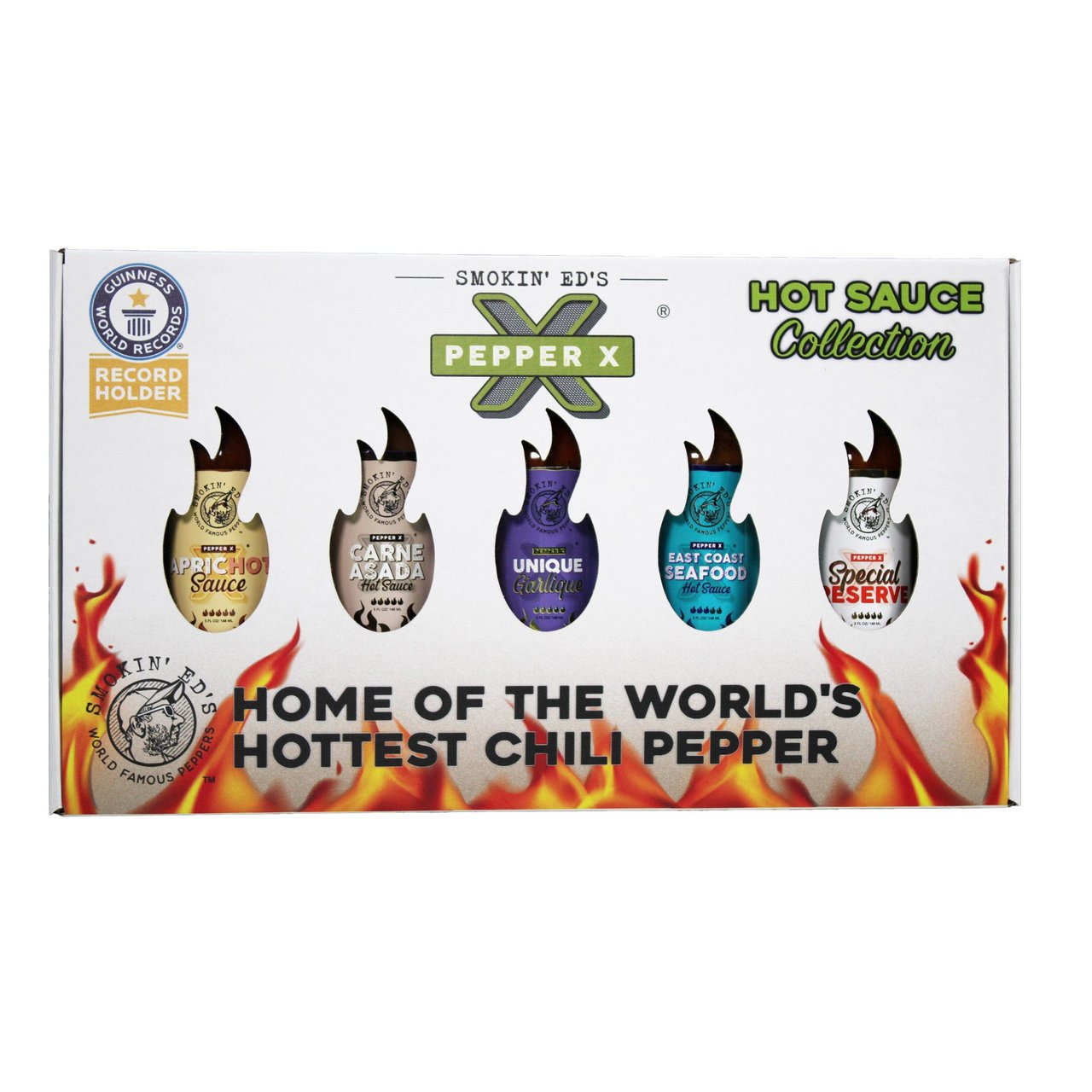 Smokin' Ed's Pepper X Hot Sauce Collection, 5 x 5 oz - Image 1