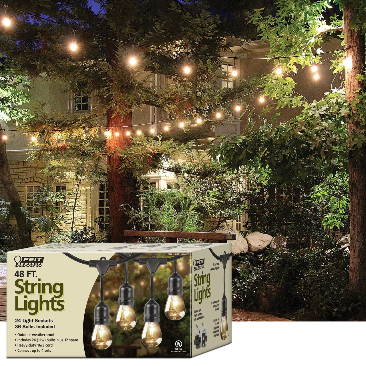 Feit Electric 48 FT Incandescent String Lights - Image 1