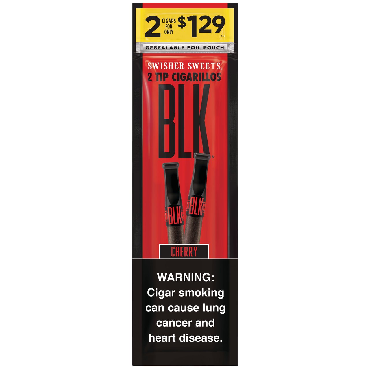 Swisher Sweets BLK Cherry Tip Cigarillos, 30 Packs of 2 (60 ct), $1.29 Pre-Priced