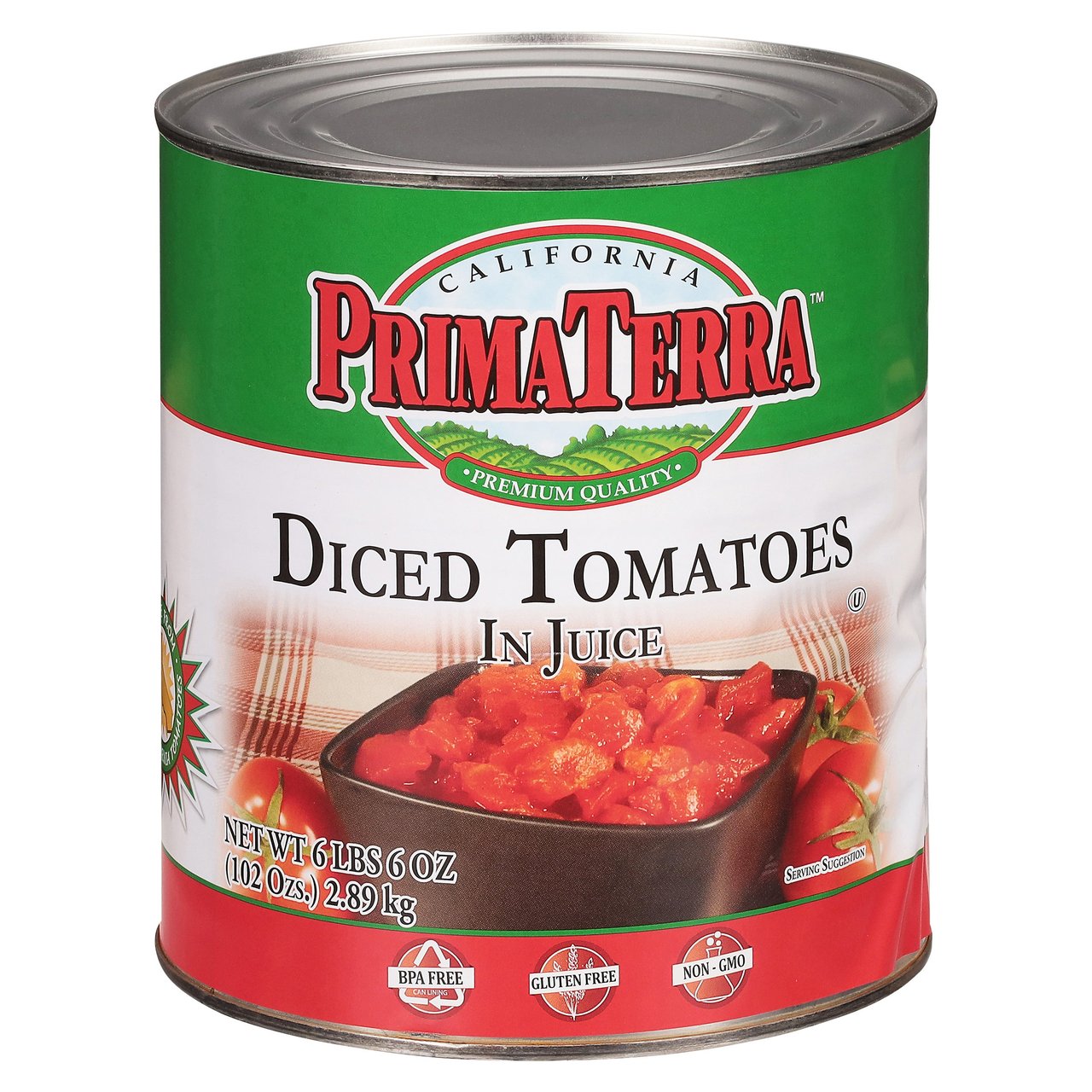 Prima Terra Diced Tomatoes #10 Can - Image 1