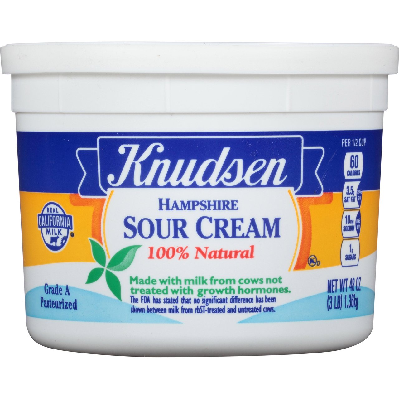 Knudsen Hampshire Sour Cream, 3 lb Tub - Image 1