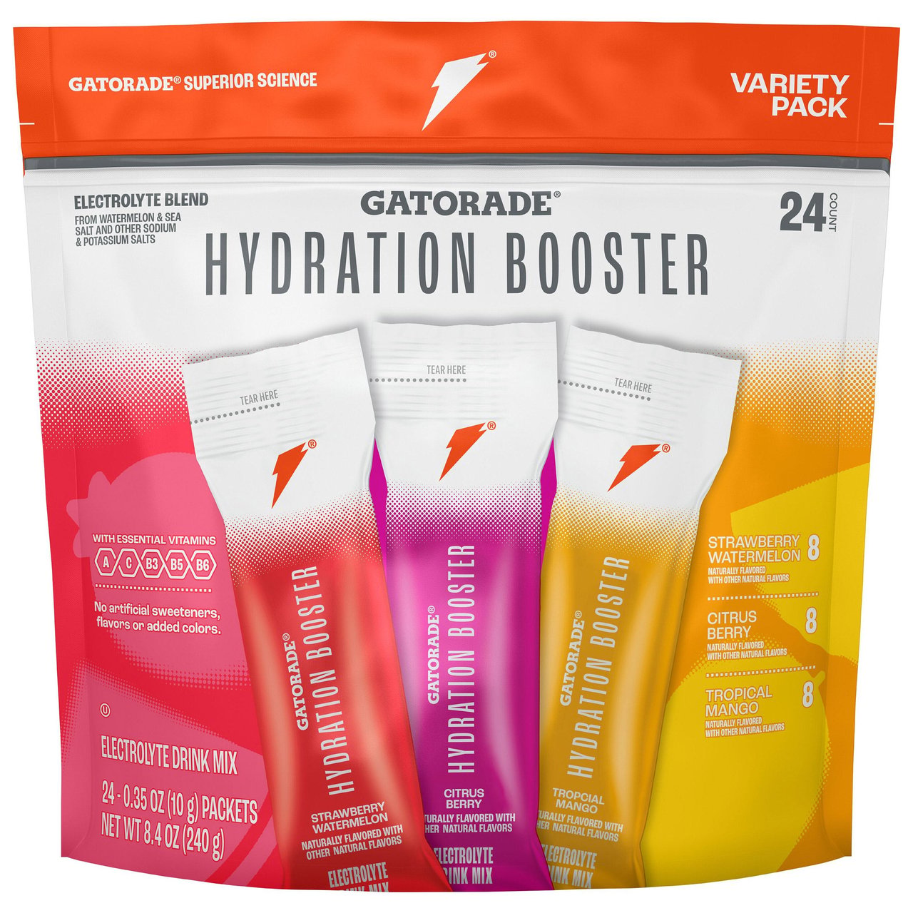 Gatorade Hydration Booster 3 Flavors, 24 Stick Packs (#1939838
