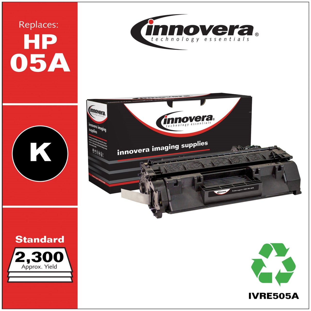 Innovera Remanufactured Black Toner Cartridge IVRE505A - Image 1