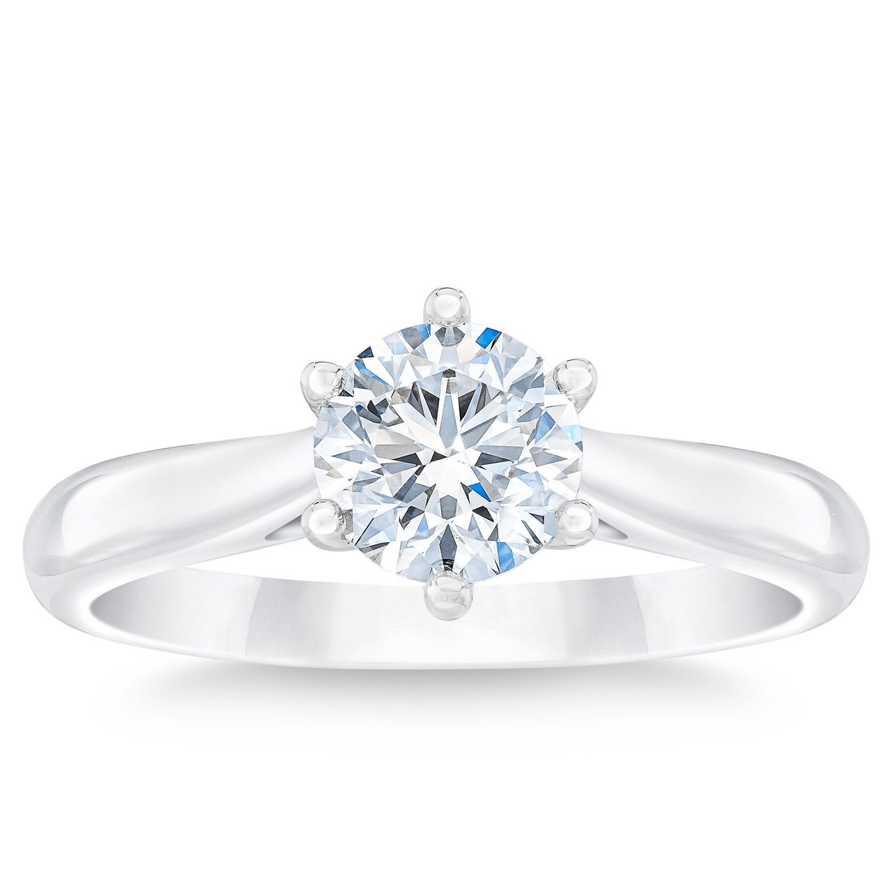 1.30 CT Round Brilliant Platinum Solitaire Ring, VVS2 Clarity, G Color - Image 1