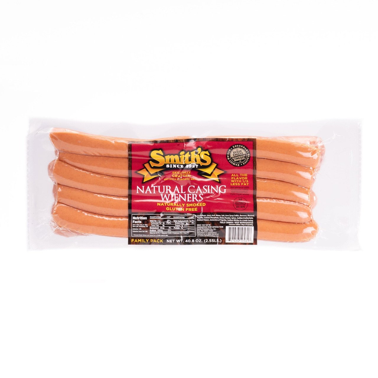 Smith's Natural Casing Wieners (2.55 lbs) - Image 1