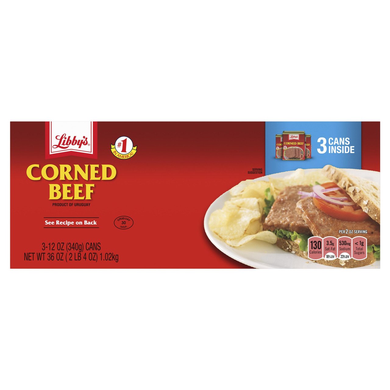 Libby's Corned Beef 3/12 oz (2.25 lbs) - Image 1