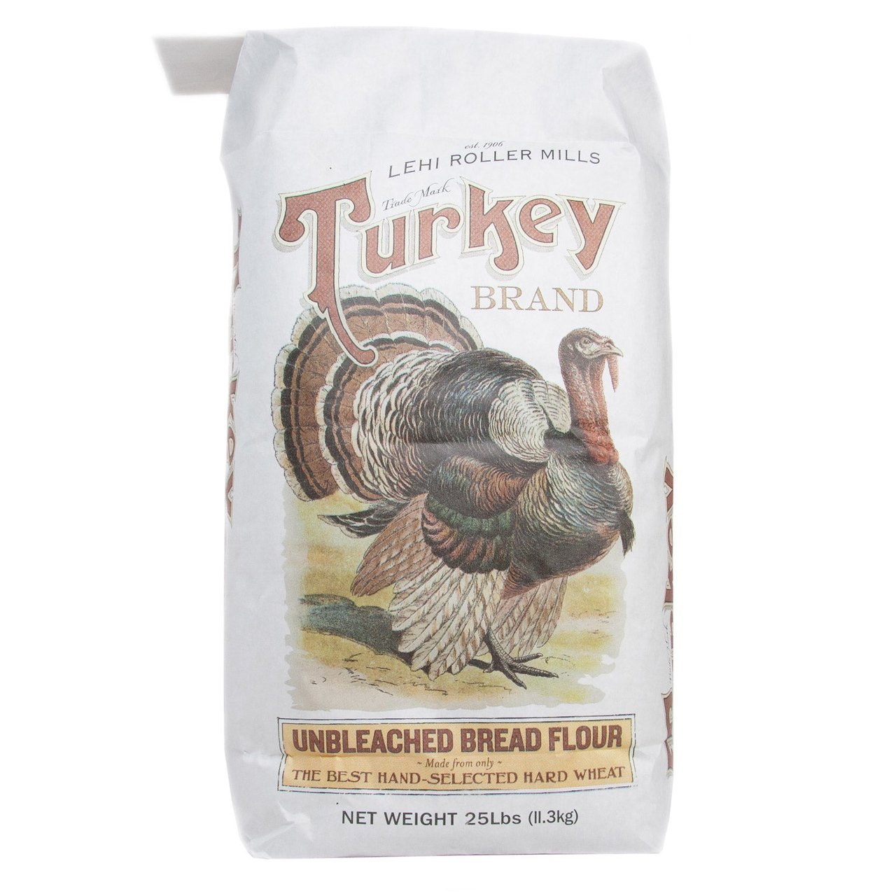 Lehi Mills Turkey Brand Unbleached Bread Flour 25 lbs