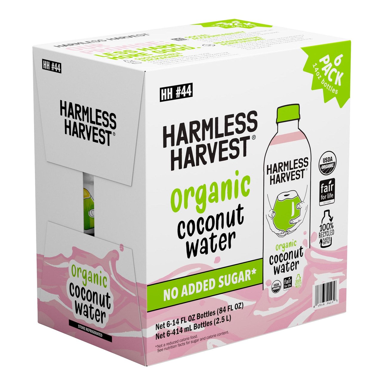 Harmless Harvest Organic Coconut Water, 6 Pack, 14 oz Each - Image 1