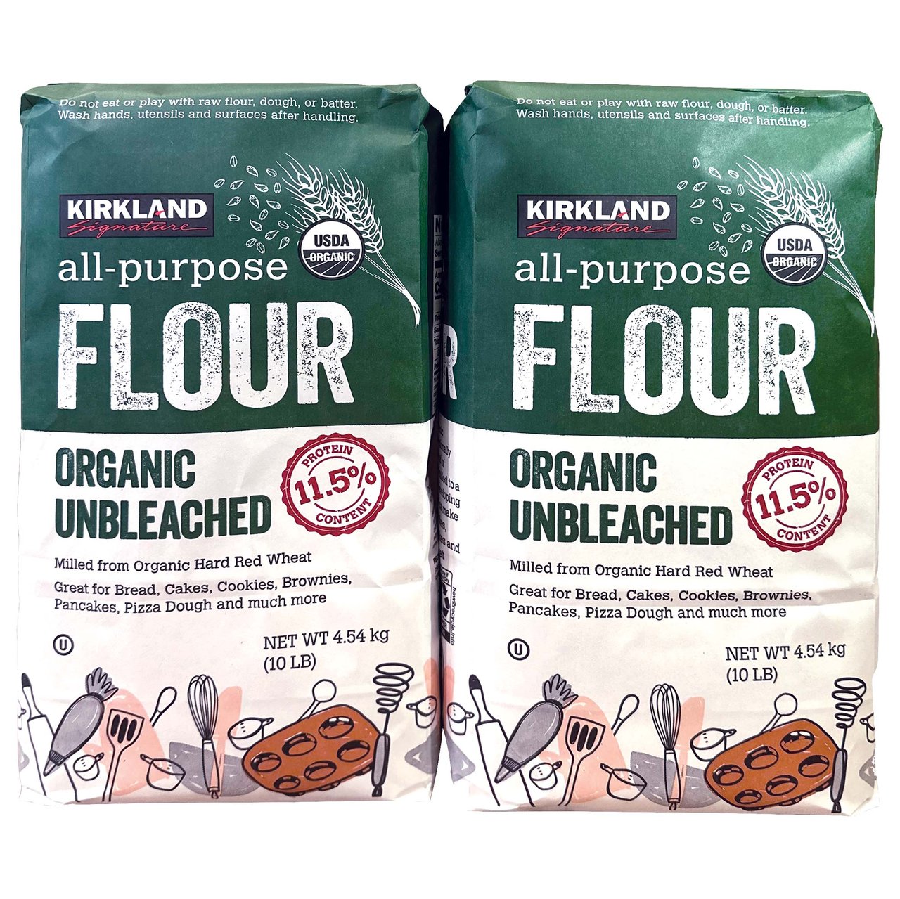 Kirkland Signature Organic Unbleached Flour 2/10 Pound Bags