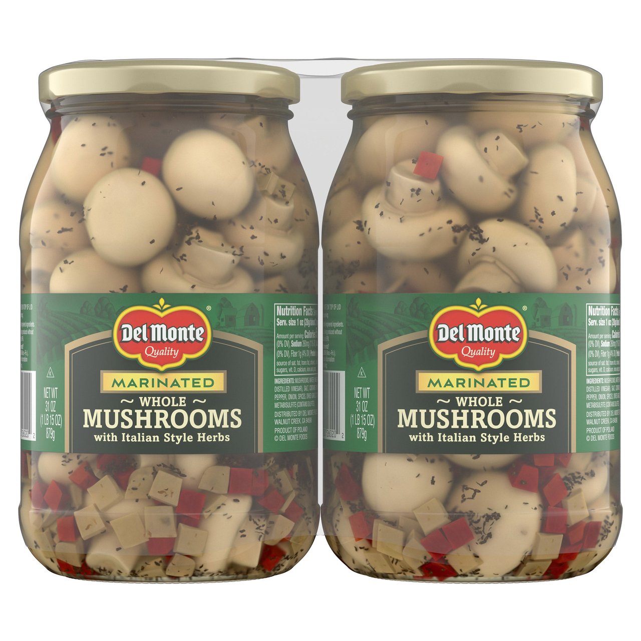 Del Monte Marinated Mushrooms 2/31 oz - Image 1