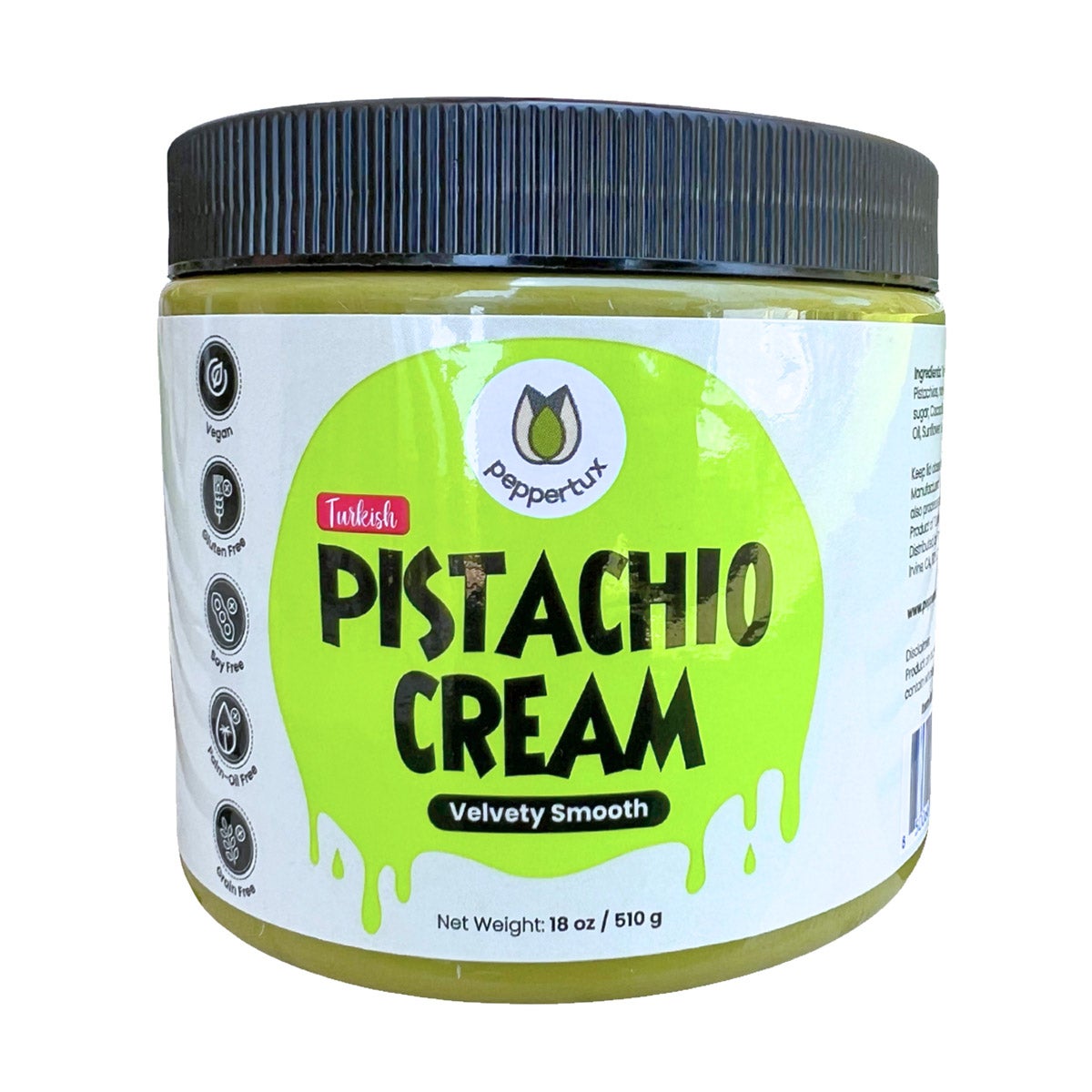 Peppertux Pistachio Cream 18 Ounce Jar - Image 1