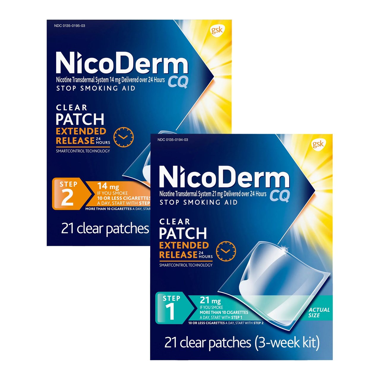 NicoDerm CQ Clear 14mg Patch Step 2, 21 Count - Image 1