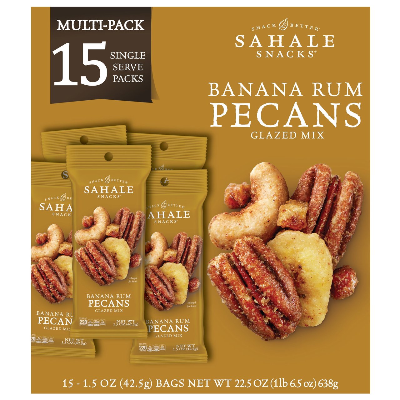 Sahale Snacks Banana Rum Pecans Glazed Mix, 15-Pack / 1.5 oz - Image 1