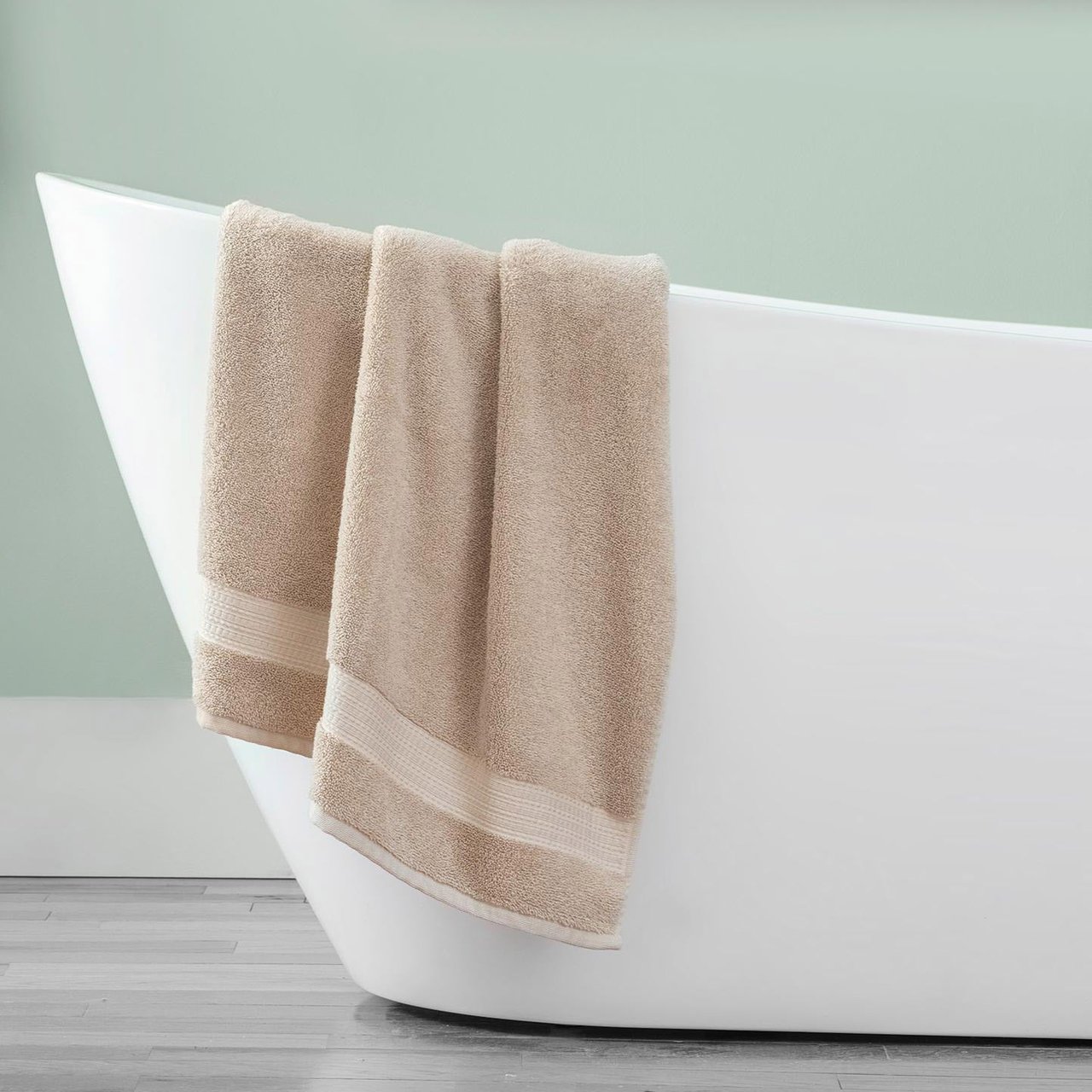 Purely Indulgent Oxford Tan Bath Towel 30" x 58" - Image 1