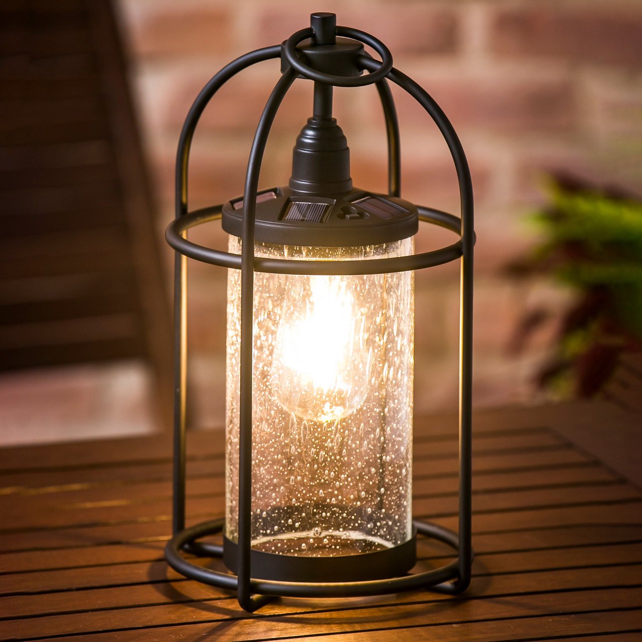 14" Edison Solar LED Lantern - Image 1