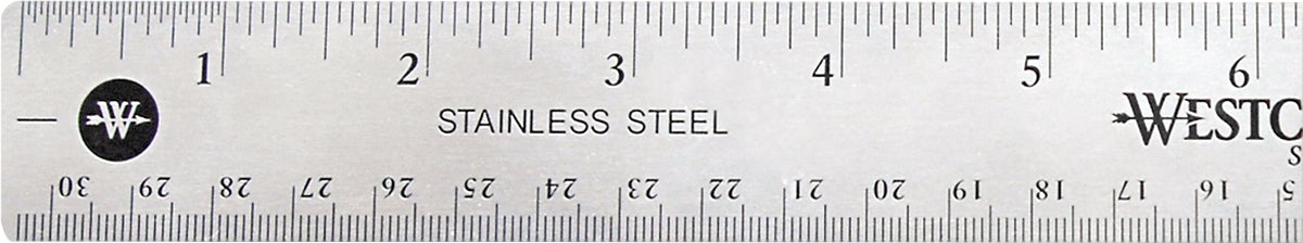 Stainless Steel 12" Ruler with Cork Backing - Image 1