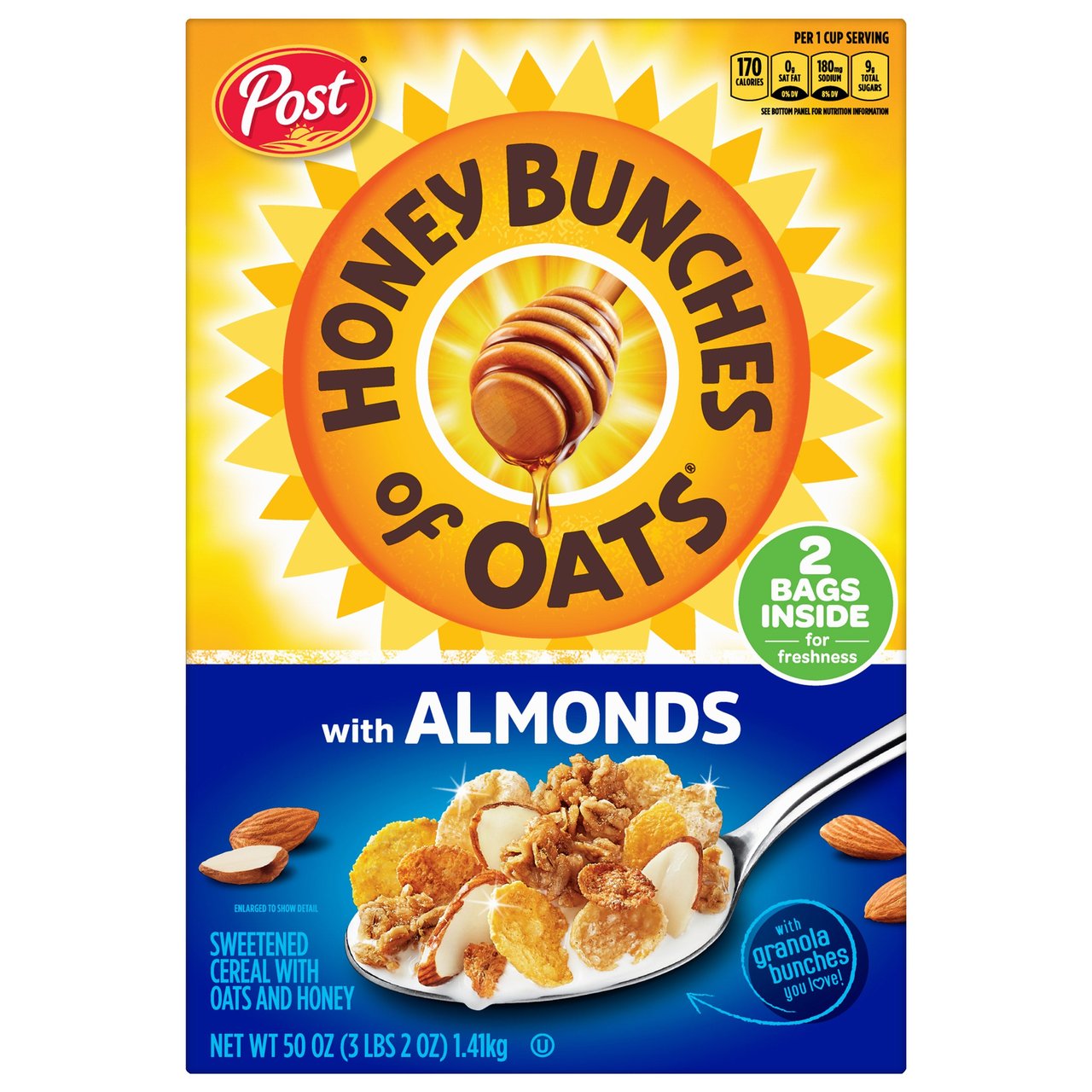 Post Honey Bunches of Oats with Almonds 50 oz - Image 1