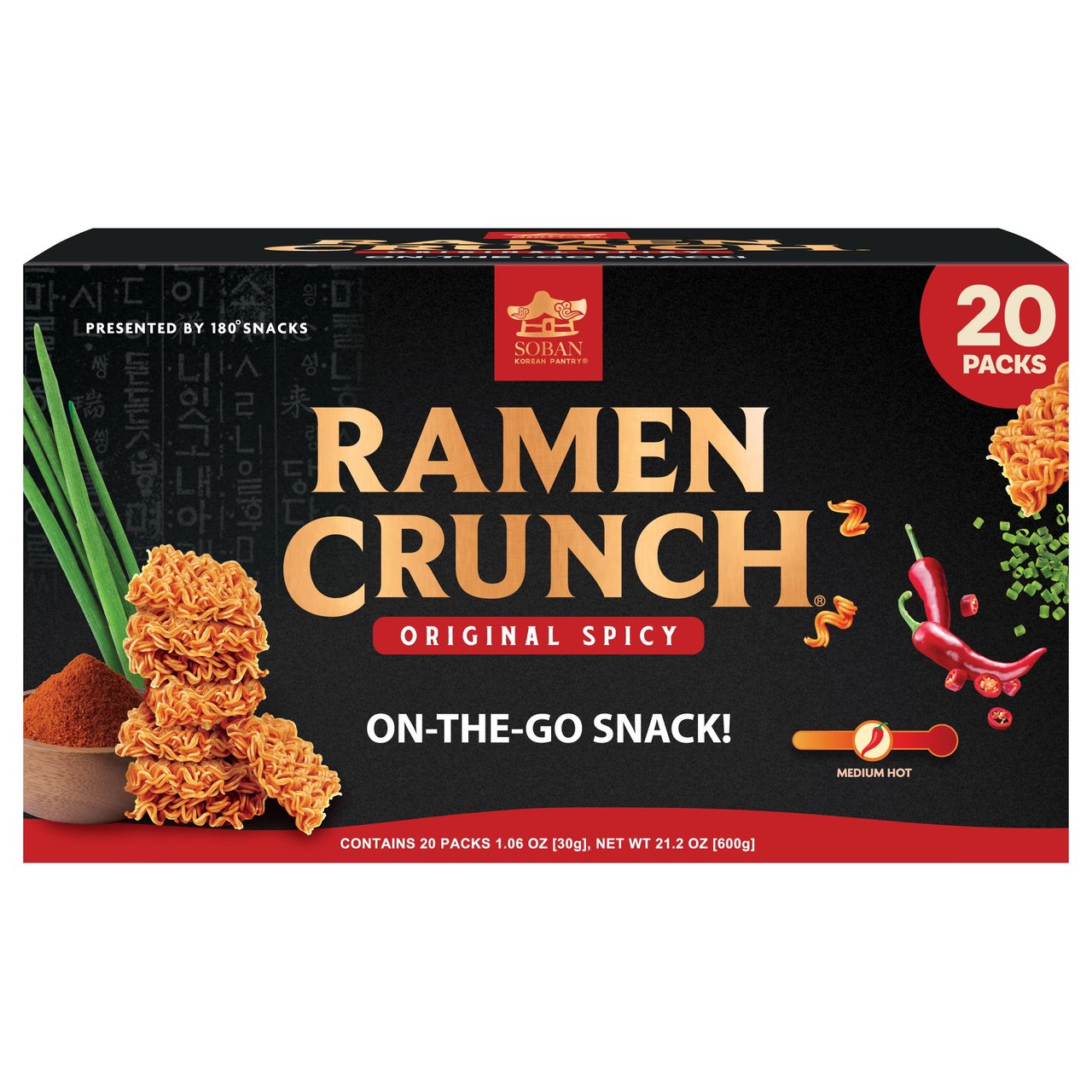 180 Snacks Ramen Crunch 20/1.06 oz (1.32 lb) - Image 1