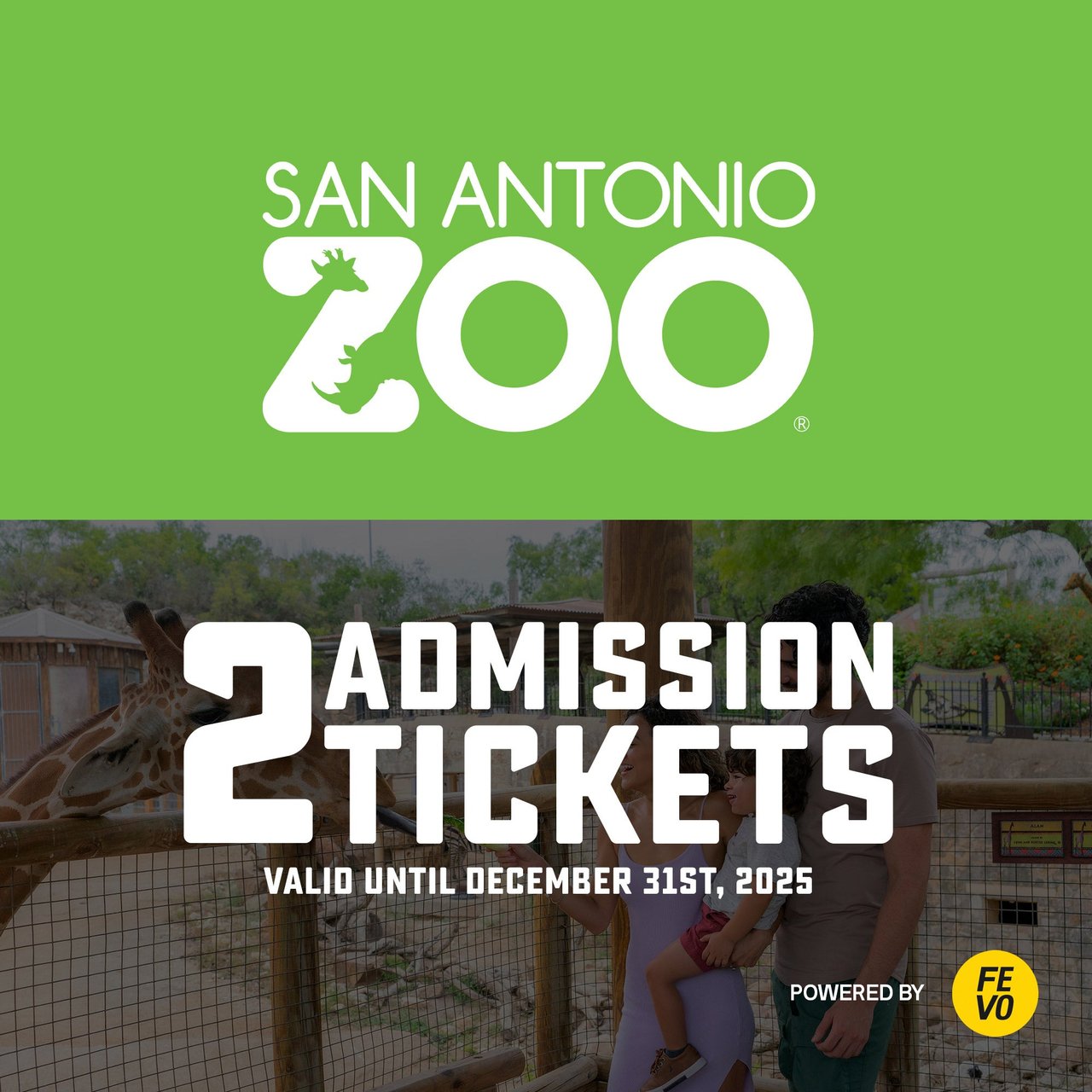 San Antonio Zoo 2 Any Day Tickets (Non-Refundable)