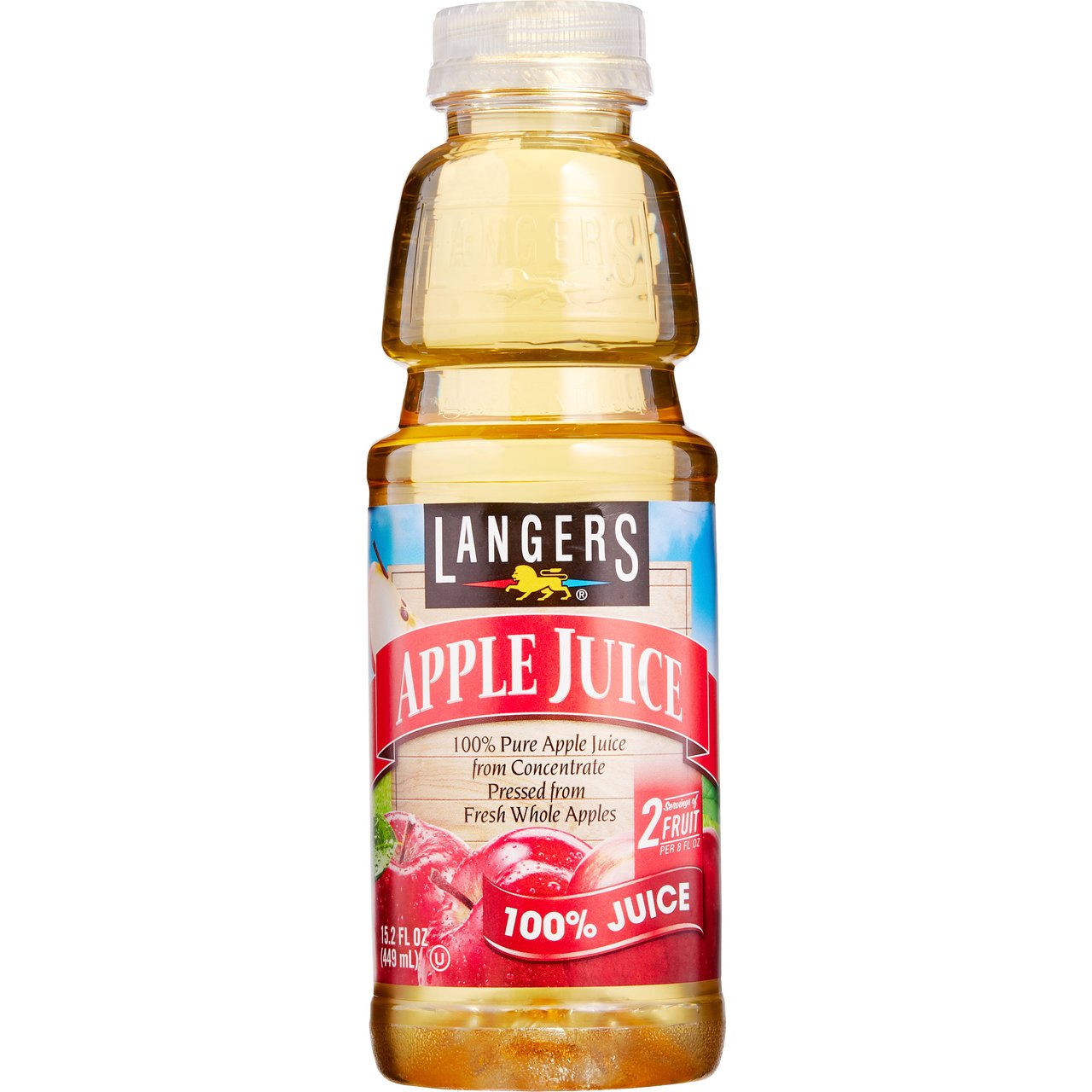Langers Apple Juice, 15.2 oz, 24-Pack - Image 1