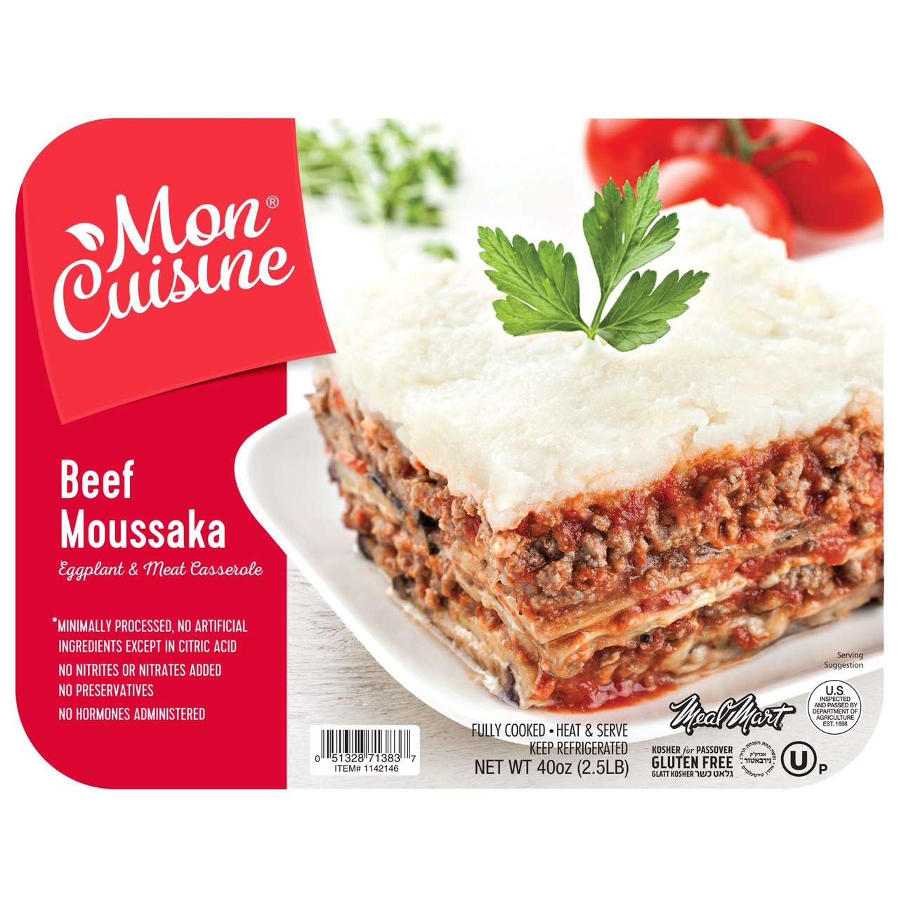 Mon Cuisine Beef Moussaka 40 oz (2.5 lbs) - Image 1