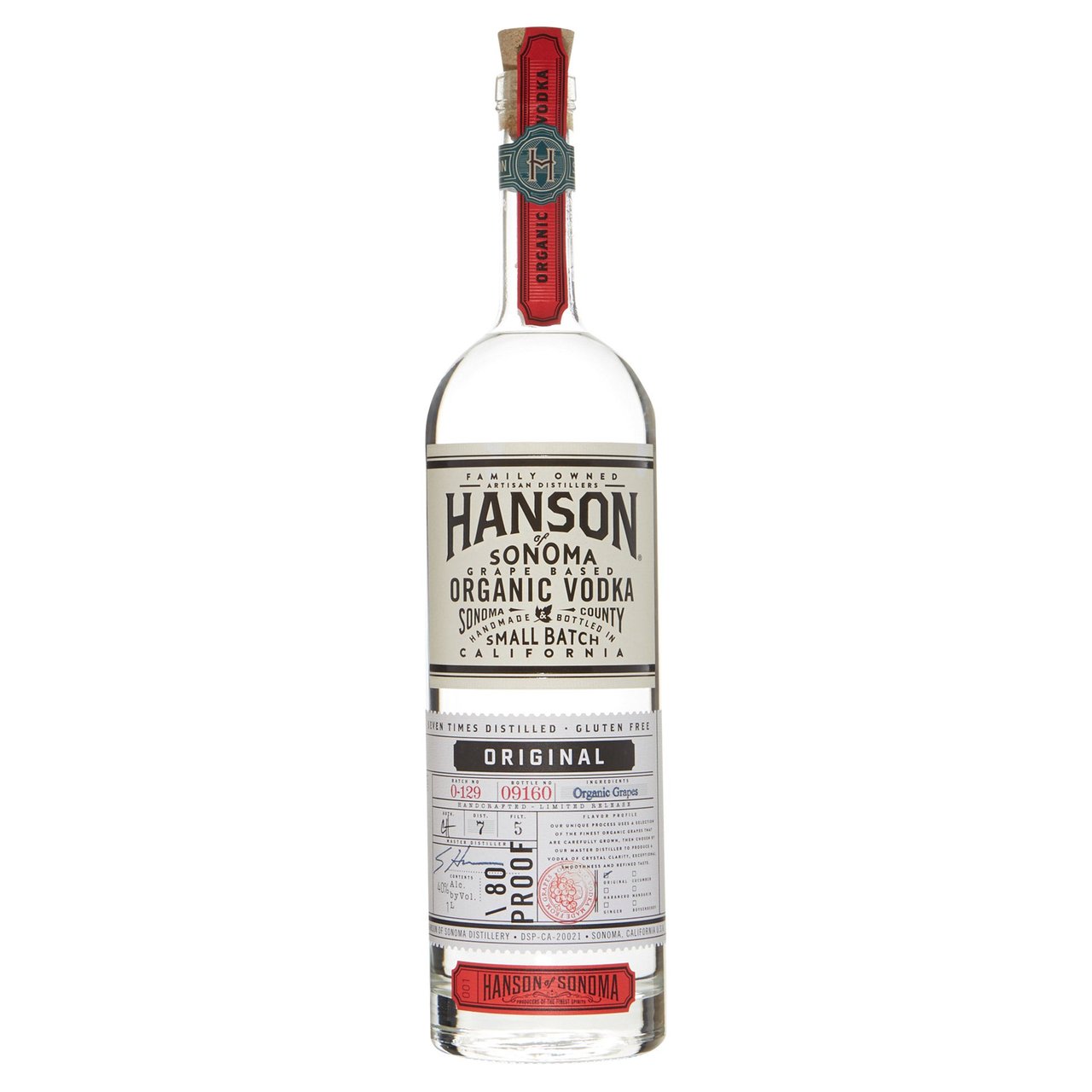 Hanson of Sonoma Original Organic Vodka, Sonoma 1L - Image 1