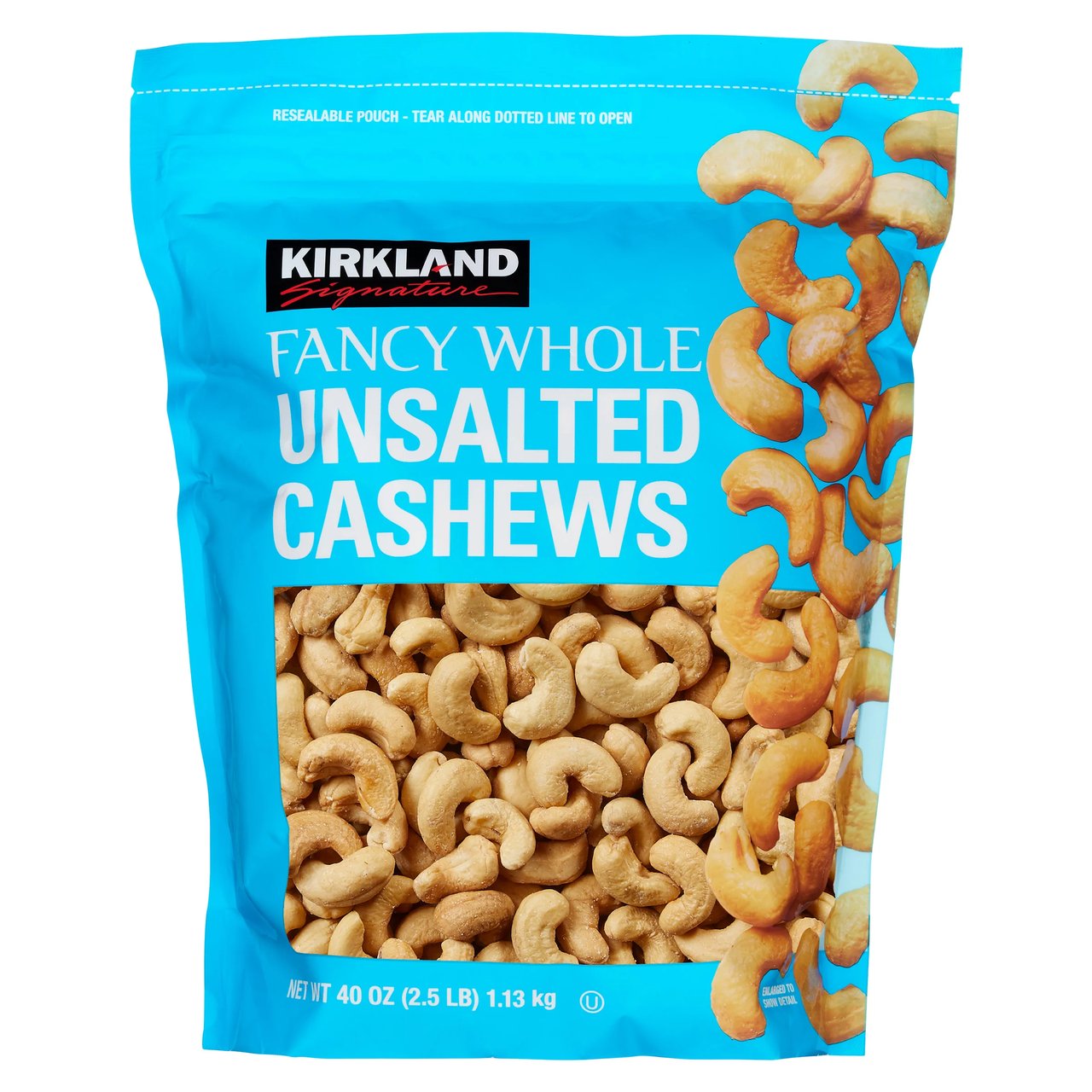 Kirkland Signature Fancy Whole Cashews, Unsalted, 2.5 Pounds - Image 1