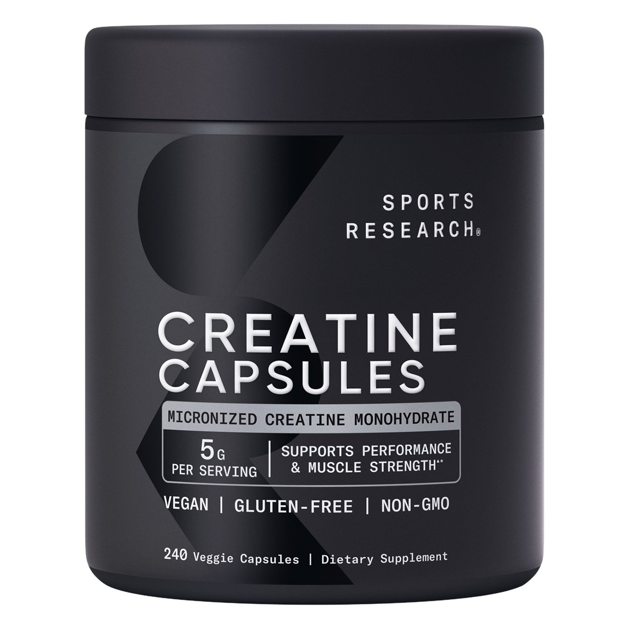 SPORTS RESEARCH CREATINE MONOHYDRATE 5000MG 240CT - Image 1